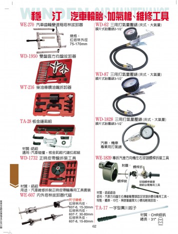 汽車(chē)輪胎、加氣槍、維修工具